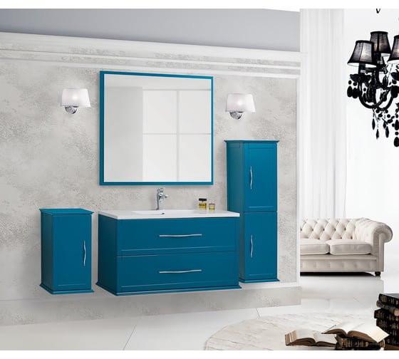 Зеркало Cezares TIFFANY, со встроенной LED-подсветкой, системой антизапотевания, реверсивное Blu Petrolio, 98x4х90 45048