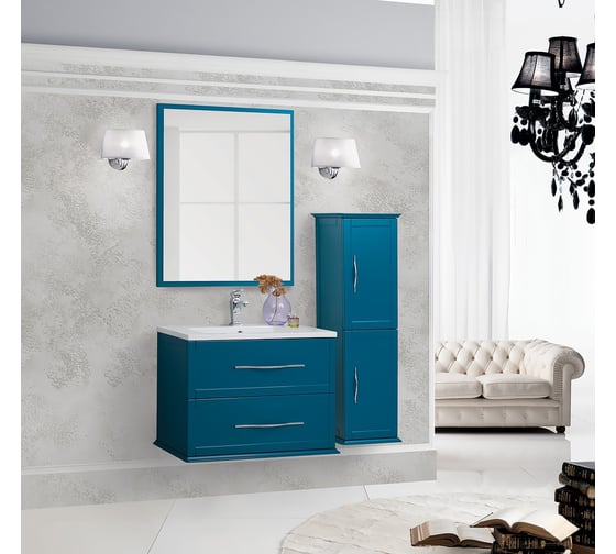 Зеркало Cezares TIFFANY, со встроенной LED-подсветкой, системой антизапотевания, реверсивное Blu Petrolio, 59x4х90 45042
