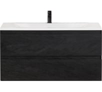 База под раковину CEZARES MOLVENO подвесная с двумя выкатными ящиками, Nero, 1000x500x500, MOLVENO-100-2C-SO-NR