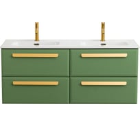База под раковину CEZARES ECO-CER-N подвесная с четырьмя выкатн. ящ. для раковины с дв. чашами, Фисташковый Софт, 1200x457x500, ECO-CER-N-1200-4C-SO-2-PS-P