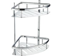 Полка для ванной 2-х ярусная угловая Wonzon & Woghand хром WW-4142