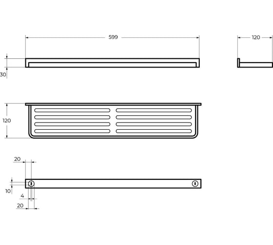 Полка Cezares MAXIMA 599x120 CZR-F-8917