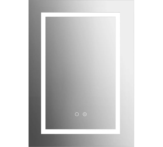 Алюминиевый зеркальный шкаф с подсветкой AQUATEK AQ7504-MLC 500х700х133, крепеж, одна зеркальная дверца, две стеклянные полки, круговая подсветка, антизапотевание 00000140652