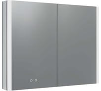 Алюминиевый зеркальный шкаф с подсветкой AQUATEK AQ7809-MLC 800х700х133, крепеж, две зеркальные дверцы, антизапотевание, акриловая подсветка 00000140663