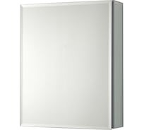 Алюминиевый зеркальный шкаф без подсветки AQUATEK AQ7508-MC 508х660х134, крепеж одна зеркальная дверца, две стеклянные полки, установка с левым или правым поворотом 00000140649