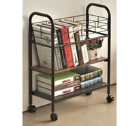 Тележка-стеллаж UniStor FANCY 2 яруса, передвижная, регулируемая по высоте полка MDF 211065