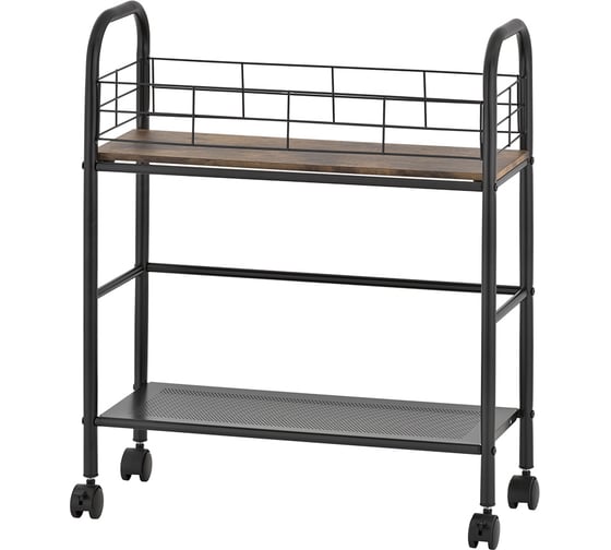 Тележка-стеллаж UniStor FANCY 2 яруса, передвижная, регулируемая по высоте полка MDF 211065