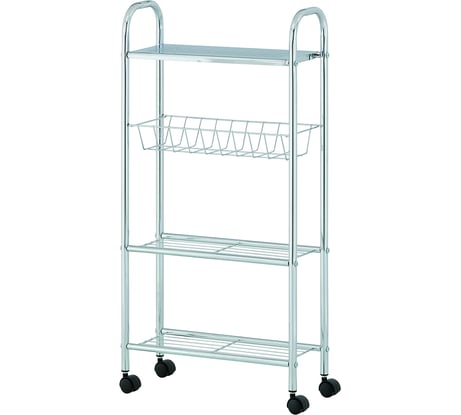 Тележка-стеллаж UniStor LIZZIE 4 яруса, передвижная, узкая 210556