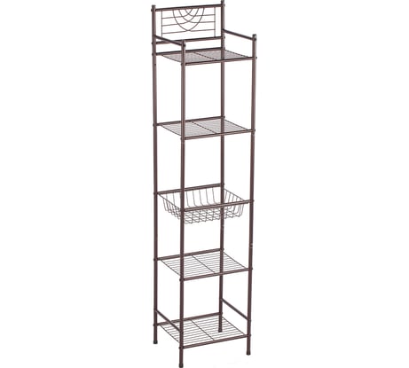 Стойка-стеллаж для кухни, ванной комнаты и гостиной UniStor VERONA 4 полки, с корзинкой 211317