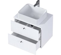 Тумба в ванную 1Marka Desire 600x487x450П 2я монолит айсберг/эмаль белая Ц0000033177