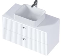 Тумба 1Marka Desire 900x487x450П 2я монолит айсберг /эмаль белая Ц0000026595