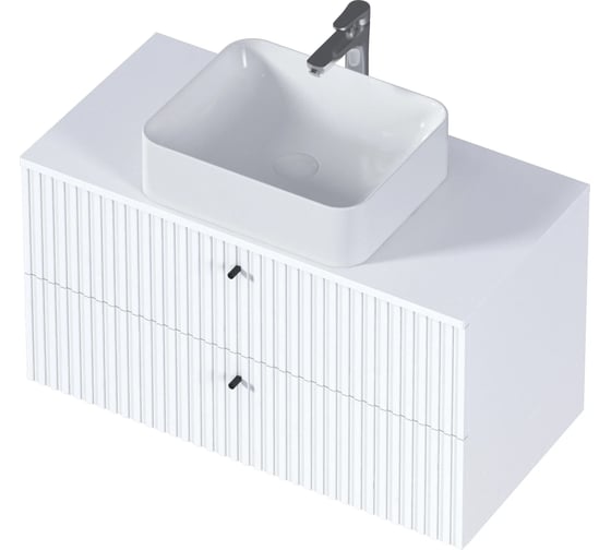 Тумба 1Marka Desire 900x487x450П 2я монолит айсберг /эмаль белая Ц0000026595 1