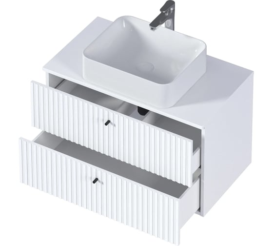 Тумба 1Marka Desire 800x487x450П 2я монолит айсберг /эмаль белая Ц0000026594 1