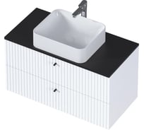 Тумба 1Marka Desire 900x487x450П 2я монолит найт/эмаль белая Ц0000026591