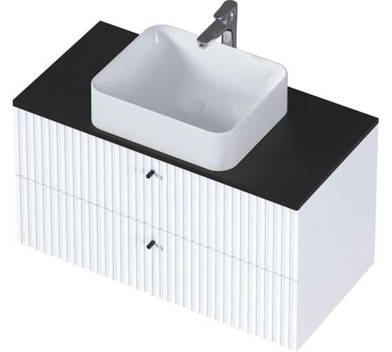 Тумба 1Marka Desire 900x487x450П 2я монолит найт/эмаль белая Ц0000026591