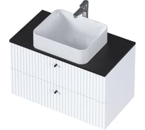 Тумба 1Marka Desire 800x487x450П 2я монолит найт/эмаль белая Ц0000026590