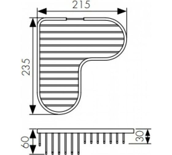 Настенная полка KAISER 21523560 30 Black/латунь, угловая KH-5032