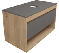 Тумба подвесная Teymi Ritta 85, ящик с доводчиком, цвет дуб эврика/ графит матовый T60532 ЦБ-00270089