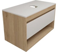 Тумба подвесная Teymi Ritta 85, ящик с доводчиком, цвет дуб эврика/ белый матовый T60531 ЦБ-00270088