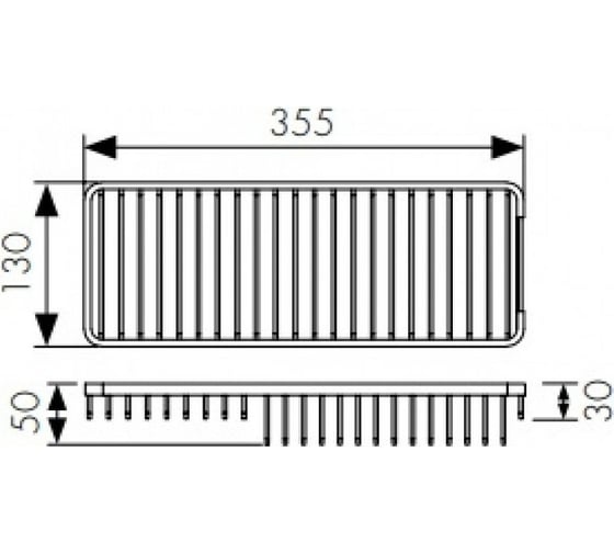 Настенная полка KAISER 35513050 30 Black/латунь, прямоугольная KH-5052