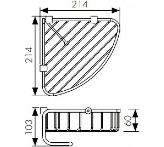 Настенная полка KAISER 21421460 103 Black/латунь, угловая KH-5012