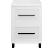 Тумба напольная Misty Модерн - 60 2 ящика, белая матовая эмаль П-Мод07060-011Пр