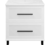 Тумба напольная Misty Модерн - 80 2 ящика, белая матовая эмаль П-Мод07080-011Пр