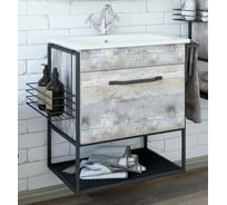 Навесная тумба Sanflor Бруклин 60, бетон, под умывальник Элина 60 С08218