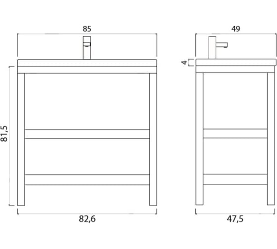 Напольная тумба Creto Provence Wood 85, 9-1008W