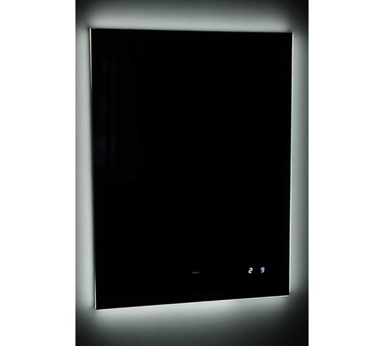 Зеркало JORNO Kvadro 60 с подсветкой и часами Kvdr.02.60/W/RL