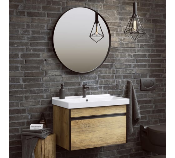 Подвесная тумба AQWELLA Urban 80 см, в цвете дерево темное URB0108DB