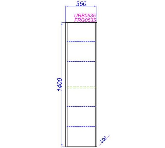 Подвесной пенал AQWELLA Urban 35 см, в цвете белый URB0535W