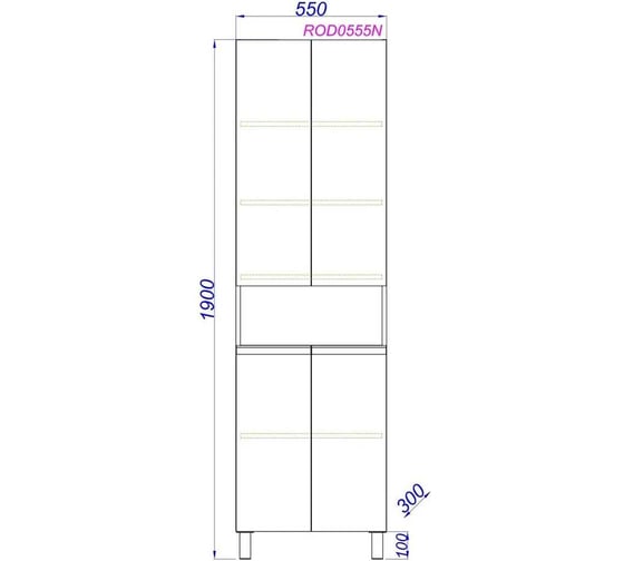 Напольный пенал AQWELLA Rodos 55 см, белый ROD0555N