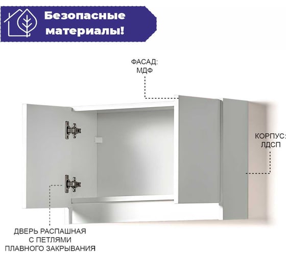 Шкаф для ванной Акваль Афина 60 см АФИНА.02.62.00.N