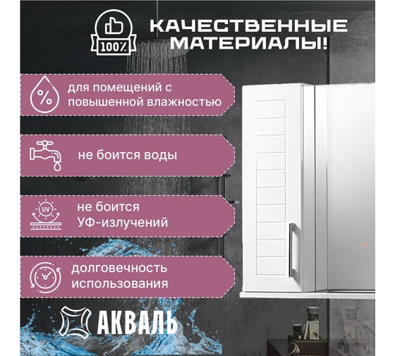Полка зеркальная Акваль Анна 75 см АННА.04.75.00.L