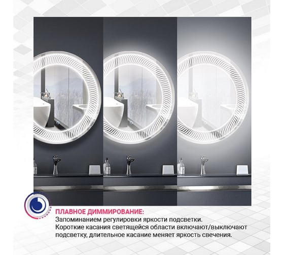 Зеркало DORATIZ Тиана с LED подсветкой 450х1500, сенсорный выключатель 2711.912