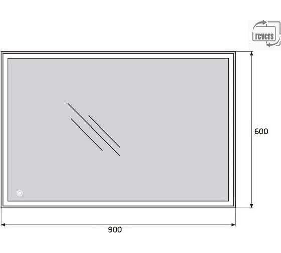 Зеркало со встроенным светильником и сенсорным выключателем BelBagno SPC-GRT-900-600-LED-TCH
