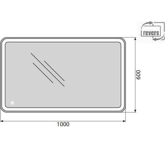 Зеркало со встроенным светильником и сенсорным выключателем BelBagno SPC-MAR-1000-600-LED-TCH
