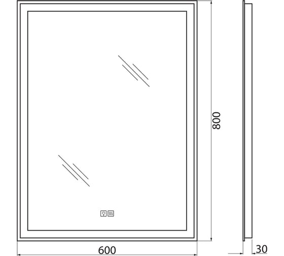 Зеркало со встроенным светильником BelBagno SPC-GRT-600-800-LED-TCH-WARM