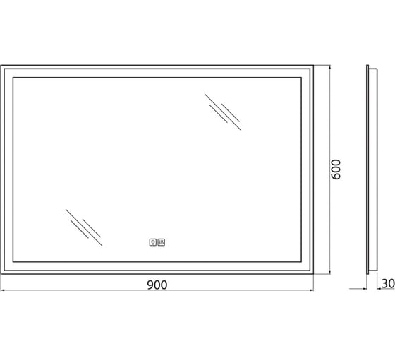 Зеркало со встроенным светильником BelBagno SPC-GRT-900-600-LED-TCH-WARM