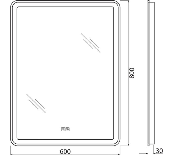 Зеркало со встроенным светильником BelBagno SPC-MAR-600-800-LED-TCH-WARM