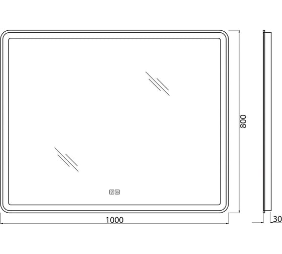 Зеркало со встроенным светильником BelBagno SPC-MAR-1000-800-LED-TCH-WARM