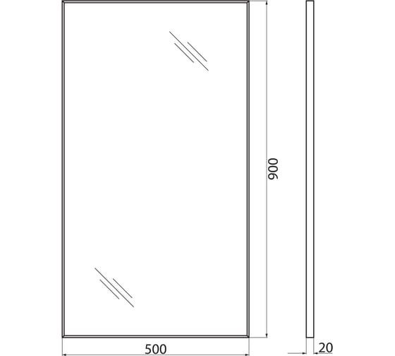 Зеркало в алюминиевой раме BelBagno SPC-AL-500-900