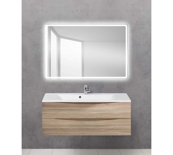 Зеркало со встроенным светильником и кнопочным выключателем BelBagno SPC-MAR-1200-800-LED-BTN