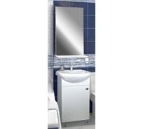 Комплект Doratiz Лайт 50, тумба напольная под умывальник Браво 50, зеркало с полкой, белый, в разборе 9927.100Р