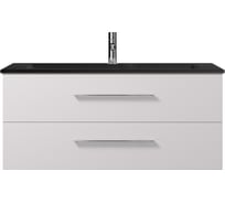 Подвесная тумба Creto Ares 120 2 ящика, черные ручки, White 10-1111WB