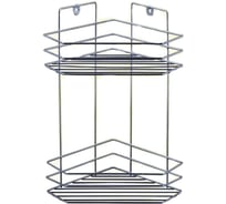 Угловая полка Soft Story 2-х ярусная, трапеция, хром зеркало ПТ-2