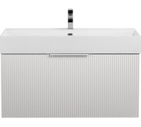 Тумба подвесная под раковину Cezares с выдвижным ящиком и внутренним ящиком PREMIUM Plisse Bianco opaco, 90x44x43 см 55441