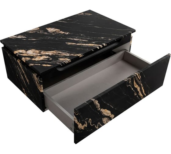 Тумба с одним выкатным ящиком CEZARES SLIDER, черный фьюжн, 796x476x300, SLIDER-800-1C-PI-NF-P
