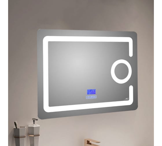 Зеркало с LED-подсветкой MELANA 8060 подогрев, часы, косметическое зеркало Bluetooth MLN-LED091B